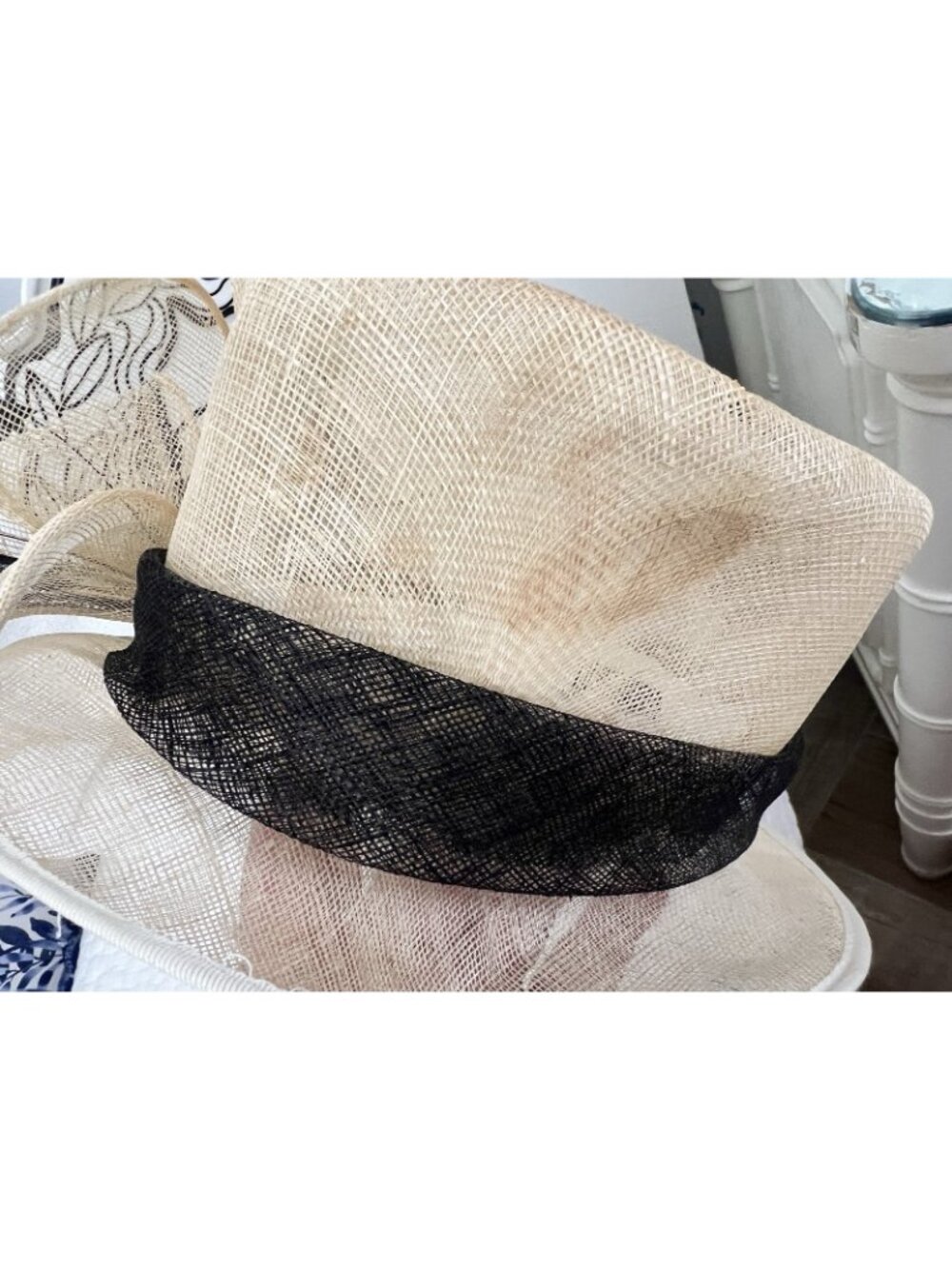 Fashion Derby Hat Cream Black Feather Bow Wedding Cocktail Party Accessorize - Picture 12 of 15